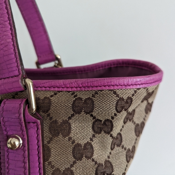 Gucci brown monogram with pink sherry line shoulder bag - Picture 10 of 17